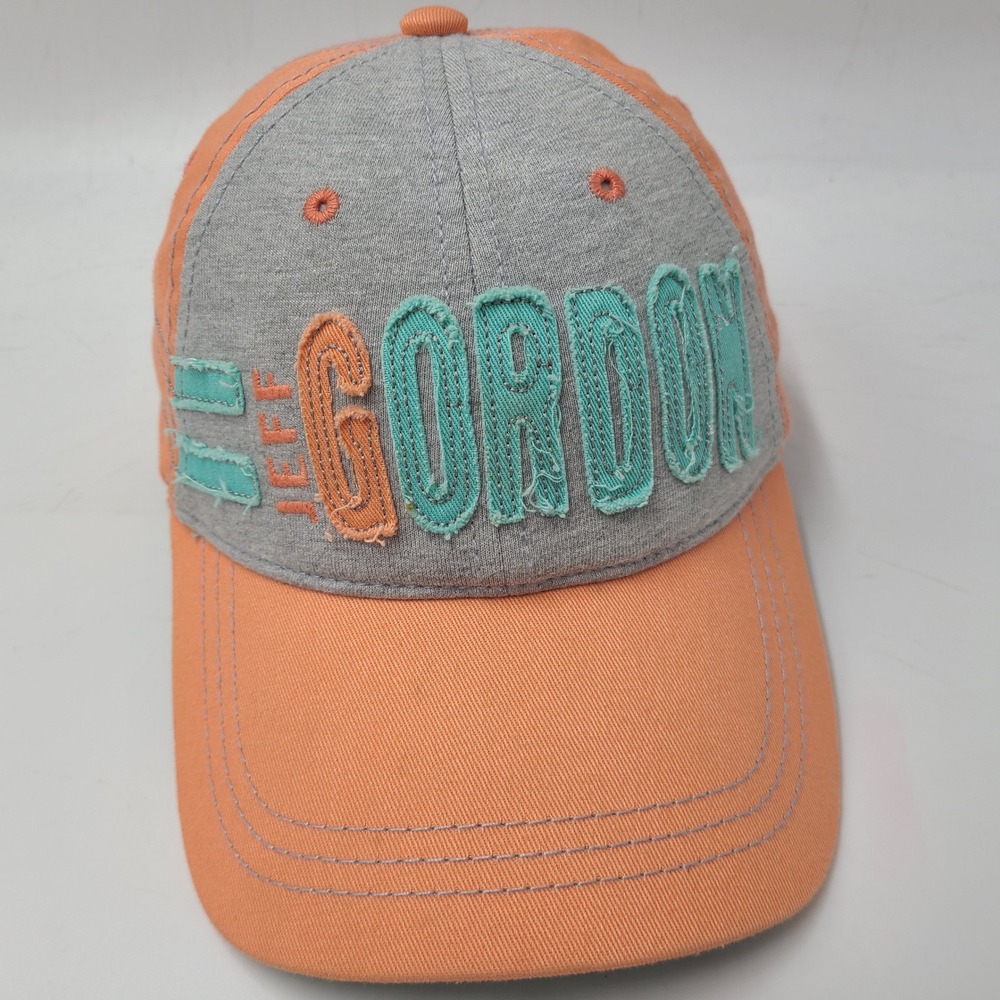 Vintage Women Jeff Gordon Hat Strapback‎ Chase Gray Coral Blue NASCAR Racing #24